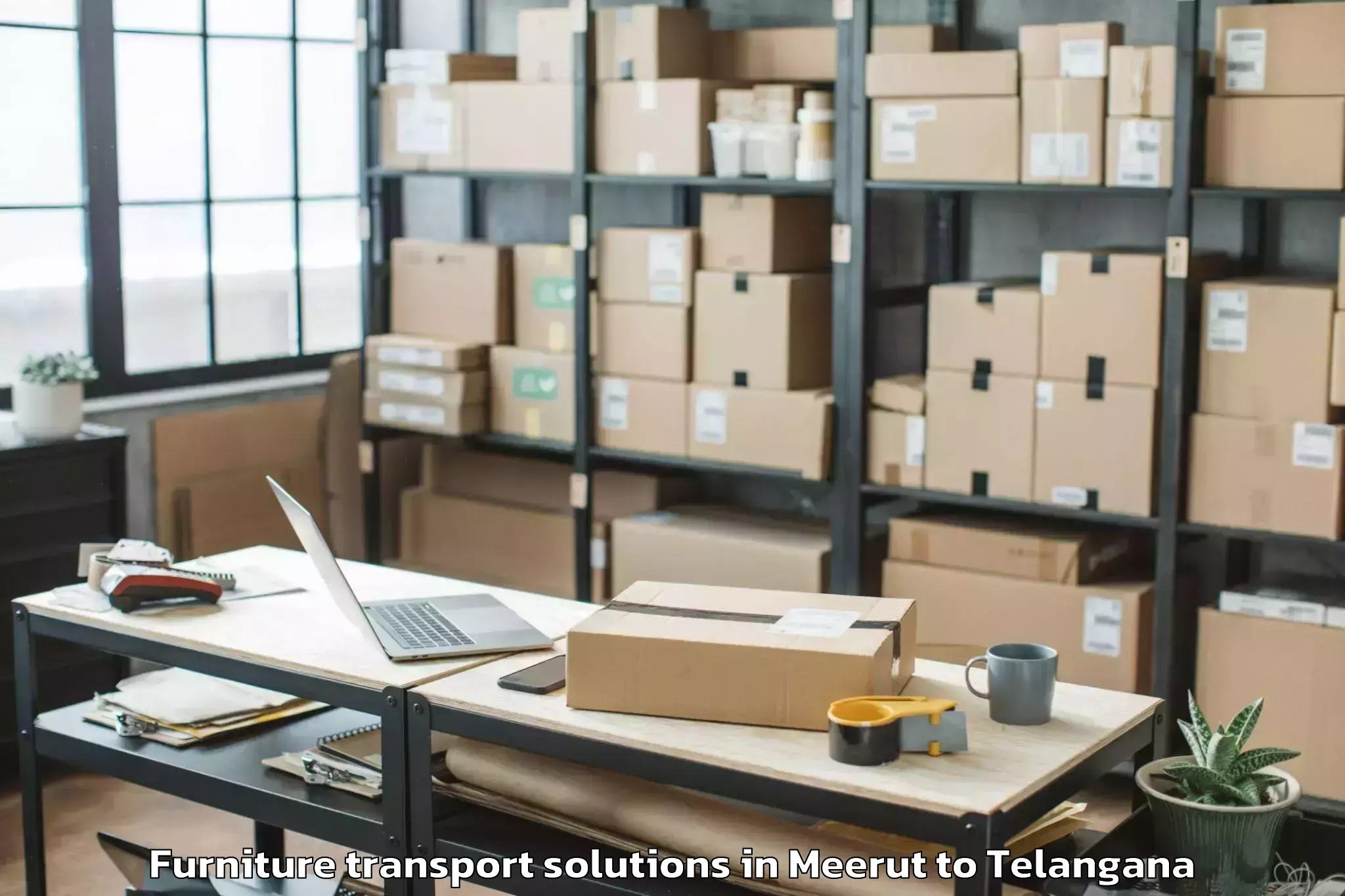 Expert Meerut to Kamareddy Furniture Transport Solutions